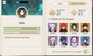 Conta level 56, Zhong, Xiao, Venti, kazuha e muito mais