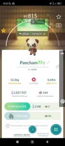 Continha PCT com Pancham Shiny e Turbinado shiny - Pokemon GO