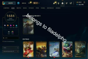 1684 Skins+Ahri VIP + Skins Raras(Pax, Silver Kayle, etc) - League of Legends LOL