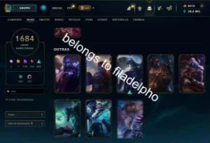 1684 Skins+Ahri VIP + Skins Raras(Pax, Silver Kayle, etc) - League of Legends LOL