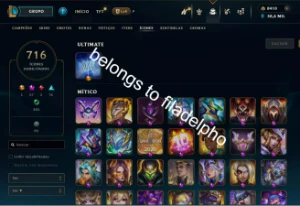 1684 Skins+Ahri VIP + Skins Raras(Pax, Silver Kayle, etc) - League of Legends LOL