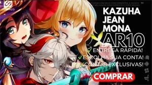 ✨GENSHIN IMPACT CONTA COM KAZUHA +MONA +JEAN AR10✨