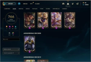 CONTA LOL GOLD 766 SKINS MMR ALTO/CONTA VALORANT 30 SKINS+ - League of Legends