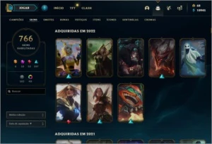 CONTA LOL GOLD 766 SKINS MMR ALTO/CONTA VALORANT 30 SKINS+ - League of Legends