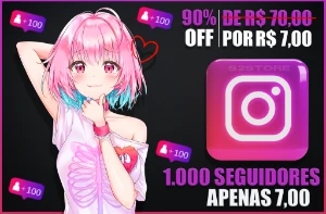 Seguidores Instagram 1.000 R$ 7 - Redes Sociais