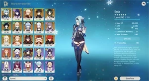 Baal + Cortador de Grama, Ayaka + Bis + Yoimiya + Bis + ... - Genshin Impact
