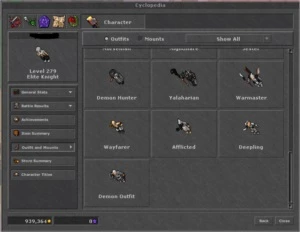 EK 279 skills 113 + RP 271 skills 115  - 35% Loyalty - Tibia