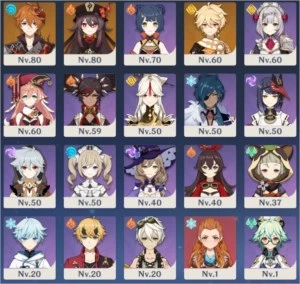 Conta com Hutao + Tartaglia + Atlas + Arco de Amos AR 45 - Genshin Impact