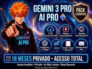 Google IA PRO 18 Meses +SuperPack Lucrativo 30Dias/garantia - Inteligência Artificial