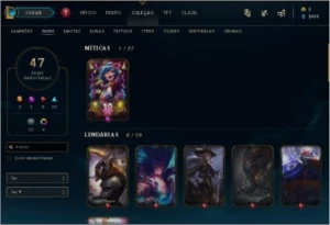 conta lol bem completa lv 314 137 champs e 47 skins (boas) - League of Legends