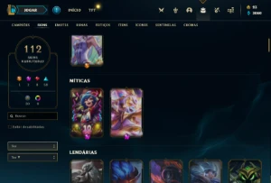 Conta de Lol Plat 3 +100 skins 1 ultimate 2 misticas 8 lenda - League of Legends