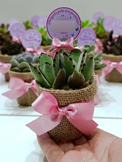 Lembrancinhas personalizadas com suculentas - Artesanato e Personalizados