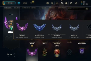 Conta League of Legends 250pdl Mestre LOL