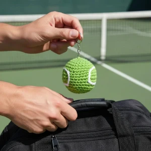 Chaveiro Bola de Tênis Amigurumi - Artesanato e Personalizados