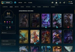 conta  lol com 86 skin - League of Legends