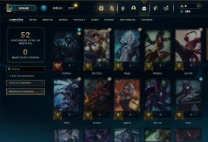 Diamante 4 com 40 Champs e 12 Skins + 2 Fragmentos - League of Legends LOL