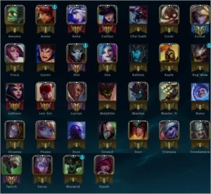 CONTA DIAMANTE 4 32 CHAMPS 17 SKINS BORDA DIAMANTE - League of Legends LOL