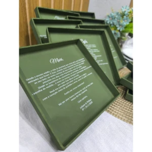 Caixas MDF 15x15 Verde Oliva Personalizadas - Artesanato e Personalizados