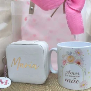 Kit Caneca e Porta-Joias Personalizados - Artesanato e Personalizados