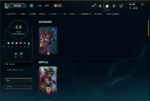 Ouro 1 com 90 Champs e 44 Skins ( ADC / JG / MID ) - League of Legends LOL