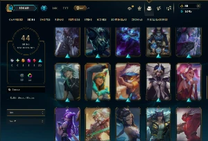 Ouro 1 com 90 Champs e 44 Skins ( ADC / JG / MID ) - League of Legends LOL