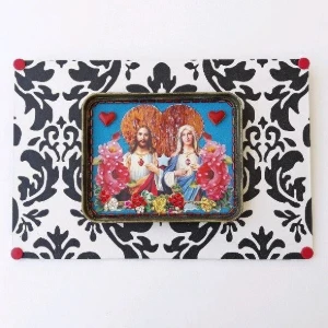 Quadro Latinha -Sagrados Corações - Artesanato e Personalizados