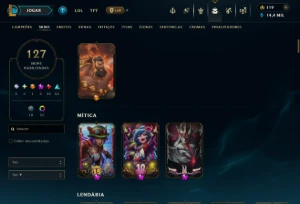 Conta Lol Diamante Iv Mono ADC Todos Os Campeões 127 Skins - League of Legends