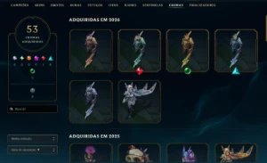 Conta Lol Diamante Iv Mono ADC Todos Os Campeões 127 Skins - League of Legends
