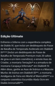 Diablo 4 ULTIMATE / Skins Temporada / Overwatch  Skins raras - Diablo Immortal