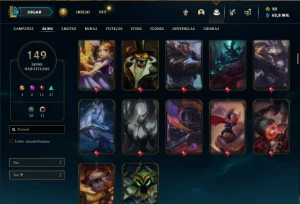 Platina 2 com TODOS os champs e 149 Skins ( MAIN ADC / SUP ) - League of Legends LOL