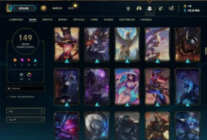 Platina 2 com TODOS os champs e 149 Skins ( MAIN ADC / SUP ) - League of Legends LOL