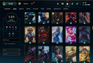 Platina 2 com TODOS os champs e 149 Skins ( MAIN ADC / SUP ) - League of Legends LOL