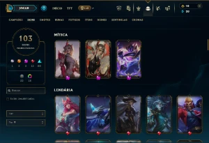 Ferro 1 com 95 Champs e 103 Skins ( ADC / MID ) - League of Legends LOL