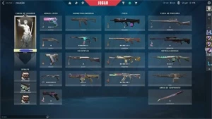 CONTA VALORANT PLATINA COM VARIAS SKINS