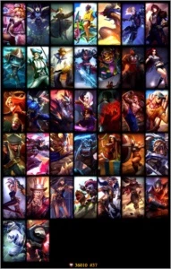 Conta P2 season passada G5 37 Skins faltando 29 Campeões. - League of Legends LOL
