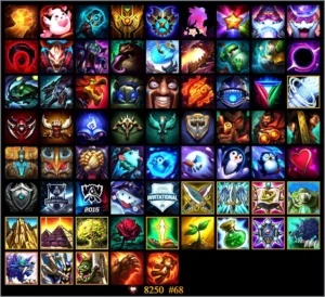 Conta P2 season passada G5 37 Skins faltando 29 Campeões. - League of Legends LOL