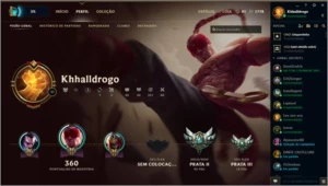 Conta P2 season passada G5 37 Skins faltando 29 Campeões. - League of Legends LOL