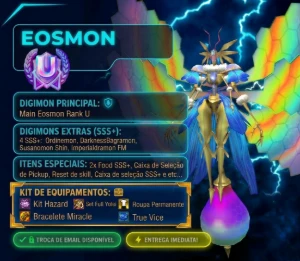 Conta early game Eosmon Rank U - Digimon Masters Online DMO
