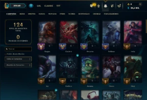Platina 4 com 65 Champs e 53 Skins ( MAIN JG ) - League of Legends LOL
