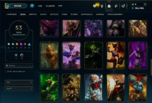 Platina 4 com 65 Champs e 53 Skins ( MAIN JG ) - League of Legends LOL