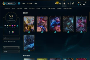 Platina 4 com 65 Champs e 53 Skins ( MAIN JG ) - League of Legends LOL