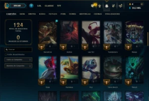Platina 4 com 65 Champs e 53 Skins ( MAIN JG ) - League of Legends LOL