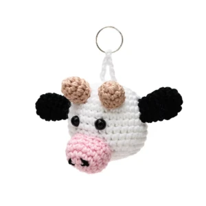 Chaveiro Cabeça vaca holandesa em amigurumi - Artesanato e Personalizados