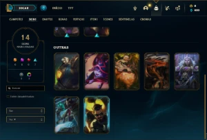 Conta Unranked com 42 Champs e 14 Skins + 4 Fragmentos - League of Legends LOL