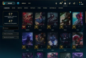 Conta Unranked com 42 Champs e 14 Skins + 4 Fragmentos - League of Legends LOL