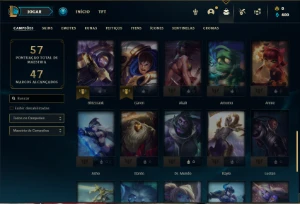 Conta Unranked com 42 Champs e 14 Skins + 4 Fragmentos - League of Legends LOL