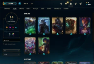 Conta Unranked com 42 Champs e 14 Skins + 4 Fragmentos - League of Legends LOL