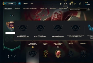 Conta Unranked com 42 Champs e 14 Skins + 4 Fragmentos - League of Legends LOL