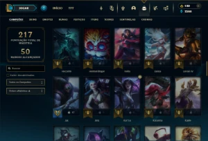 Platina 4 com 85 Champs e 33 Skins +1 Fragmento - League of Legends LOL