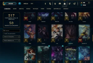 Platina 4 com 85 Champs e 33 Skins +1 Fragmento - League of Legends LOL